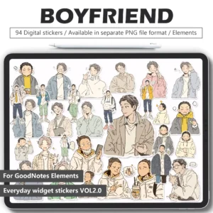 94 Free Masculine Digital Stickers for iPad Productivity Planners