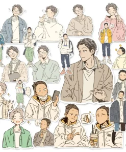 Comic Character (Men) Digital Stickers