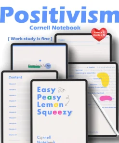 Positivism Cornell Digital Notebook Template open on iPad with Apple Pencil in GoodNotes app
