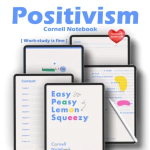 Positivism Cornell Digital Notebook Template open on iPad with Apple Pencil in GoodNotes app