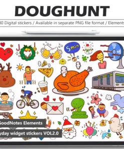 80 Free Hand-Painted Christmas Digital Stickers for GoodNotes Planners