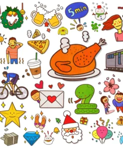Fun holiday-themed digital stickers for GoodNotes and Notability 8