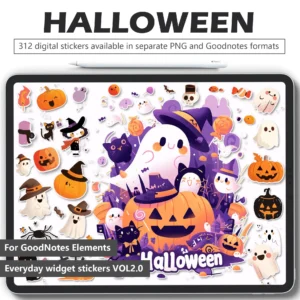 312 Halloween Digital Stickers Value Pack - Witches, Pumpkins & Ghosts