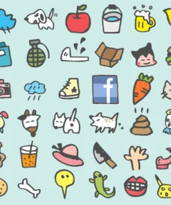 Hand-drawn playful doodle digital stickers suitable for GoodNotes and Notability 3
