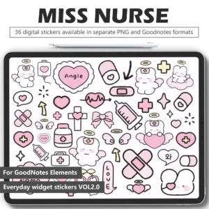 36 Free Nurse Bunny Digital Stickers for Health Planners