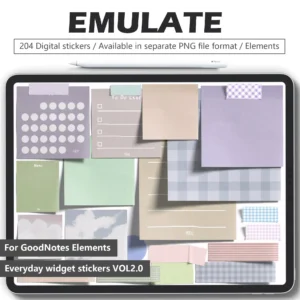 204 ultra-realistic post-it stickers digital for digital planners - printable GoodNotes/Notability stickers with authentic paper texture