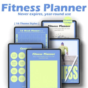 happy-planner-fitness-112-day-digital-planner-cover Cover of the 112-Day Happy Planner Fitness Digital Planner for exercise, weight loss & fitness tracking.