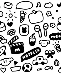 Minimalist hand-drawn digital stickers
