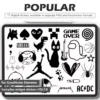 Popular icon digital stickers suitable for GoodNotes decorative elements